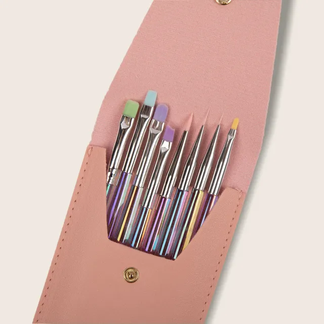 Emmi-Nail Pinsel Set 8-teilig gelpensel- og nailart-sæt