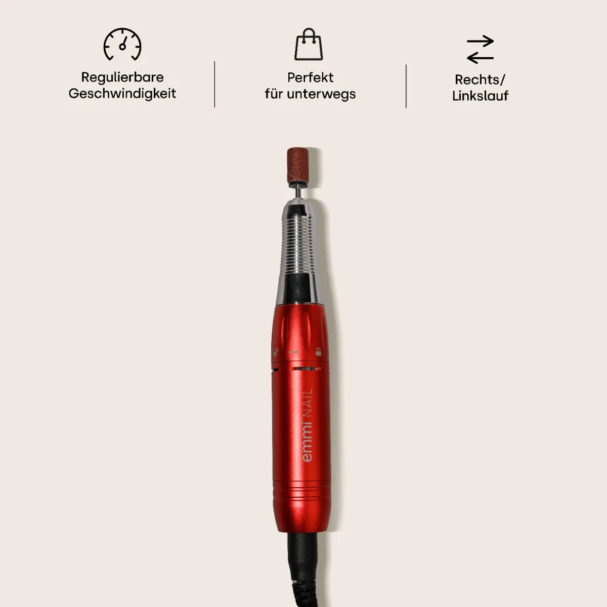 Emmi-Nail USB neglefræser med bitsæt rejse
