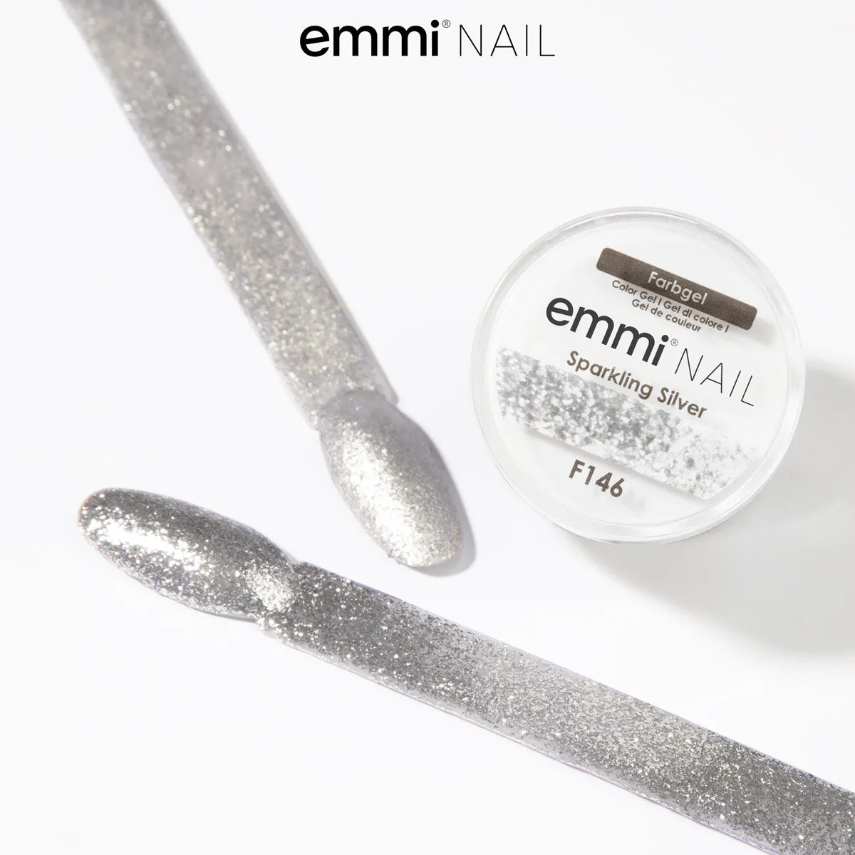 Emmi-Nail Farbgel Sparkling Silver F146 glittergel 5ml