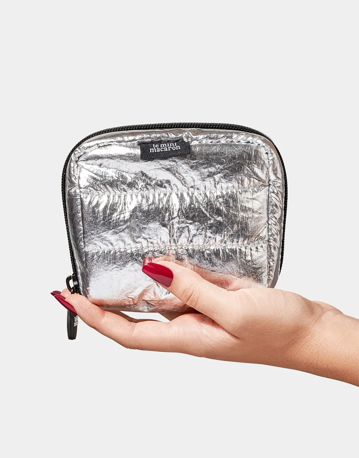 Le Mini Macaron Le Mini Disco Gel Manicure Kit sølv med lampe