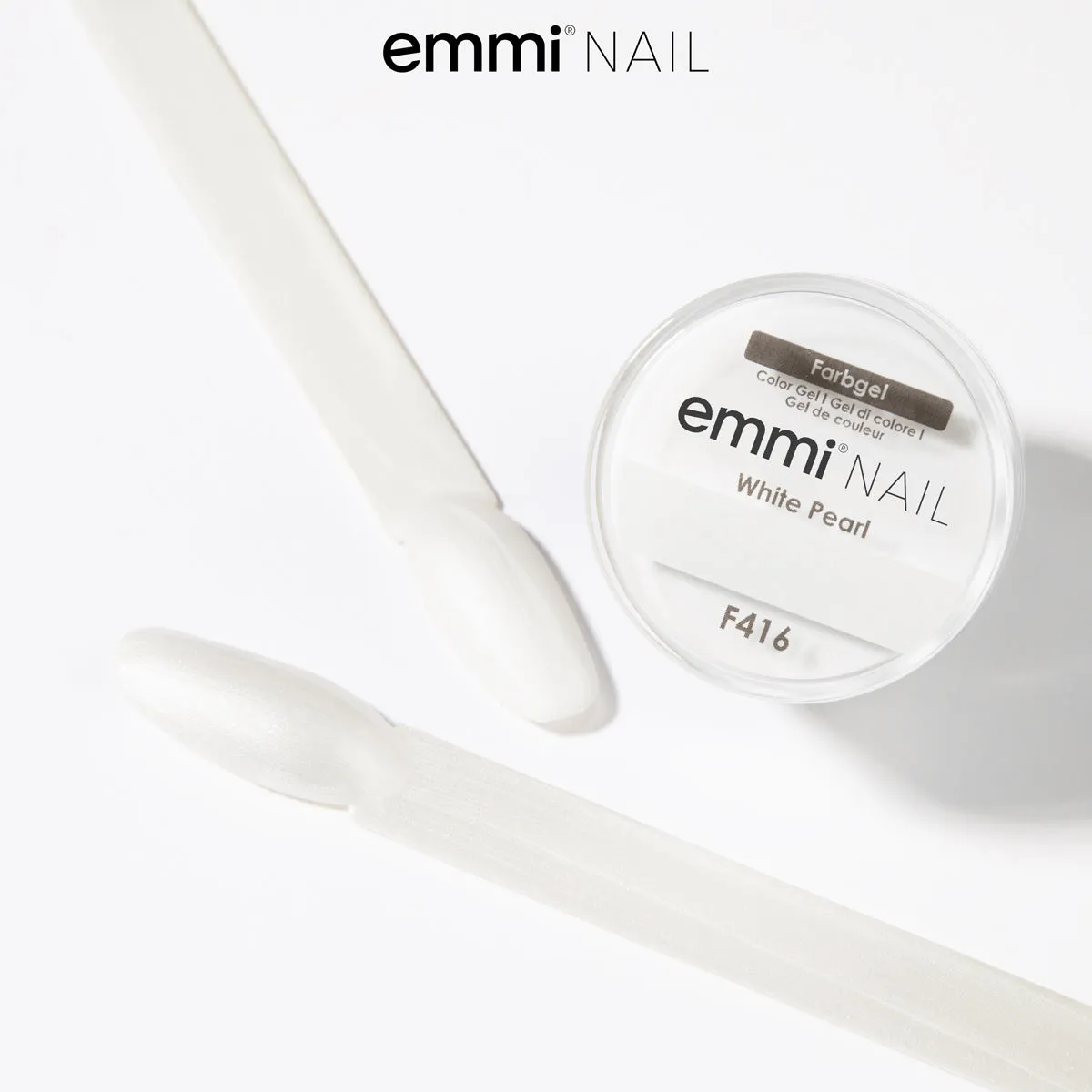 Emmi-Nail White Pearl F416 farvegel hvid 5 ml UV