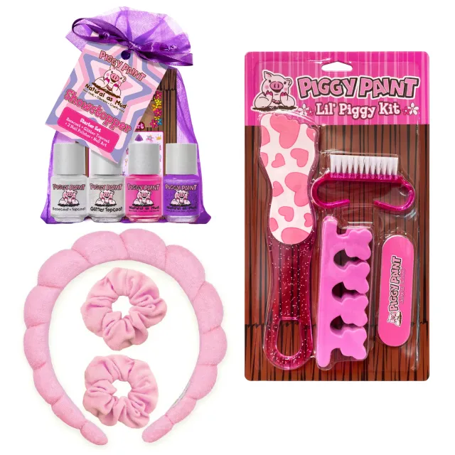 Piggy Paint Pamper Party spa- og neglelaksæt 3 dele