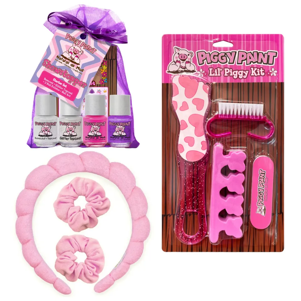 Piggy Paint Pamper Party spa- og neglelaksæt 3 dele