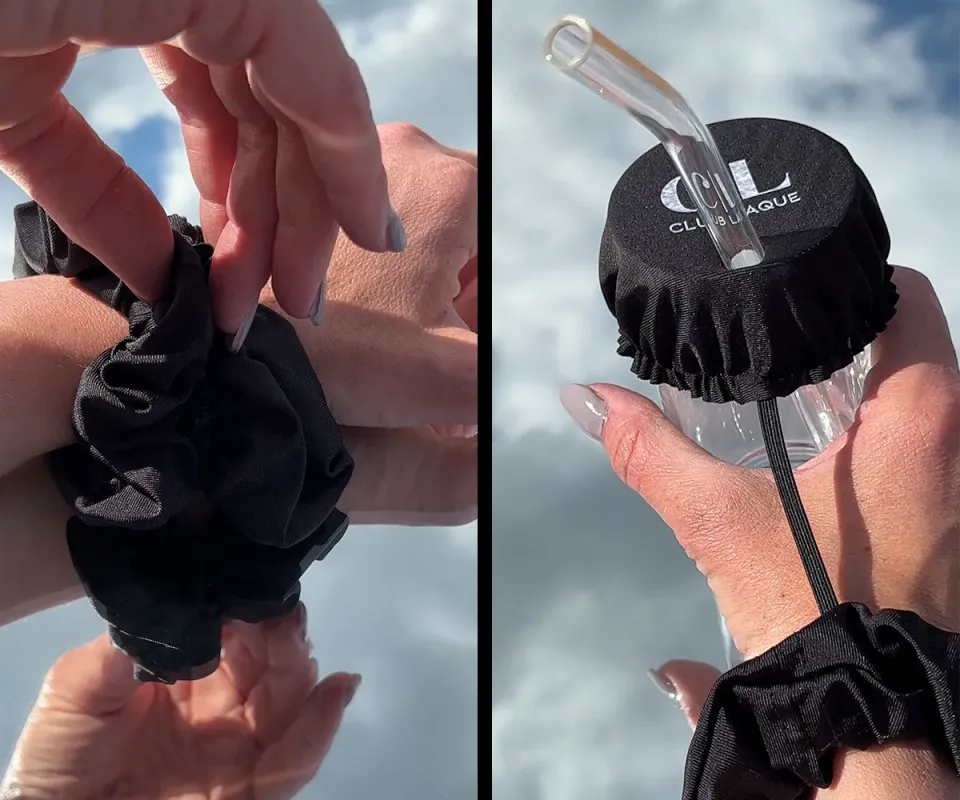 Emmi-Nail Club Laque Scrunchie hårelastik med drinklåg