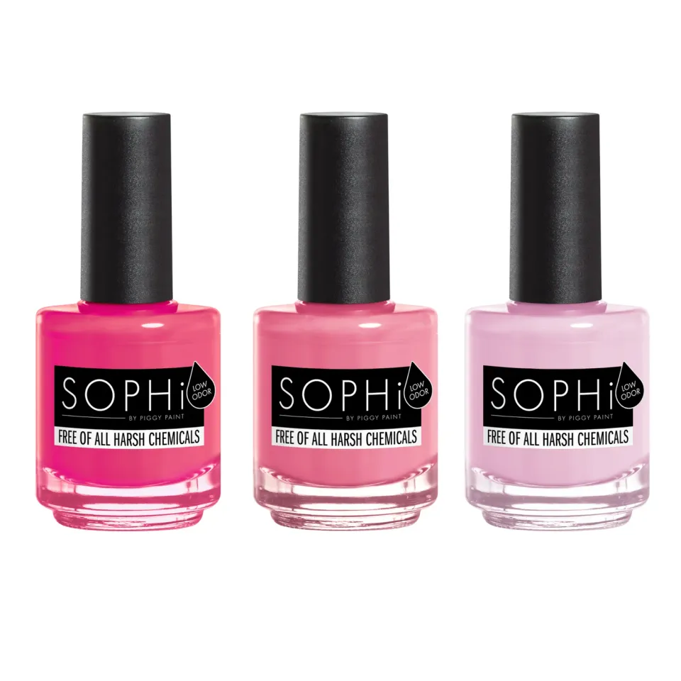 Piggy Paint SOPHi Berry Confident neglelak sæt 3x15ml lyserød