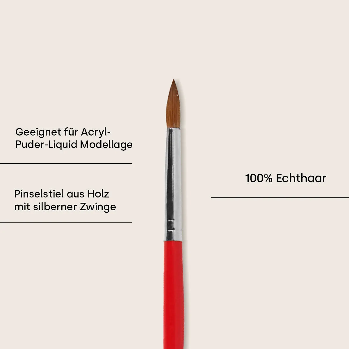 Emmi-Nail Acryl-Pinsel akrylpensel ægte hår