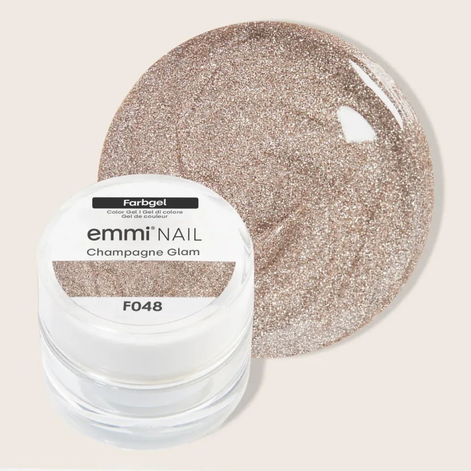 Emmi-Nail Champagne Glam F048 farvegel 5 ml glitter