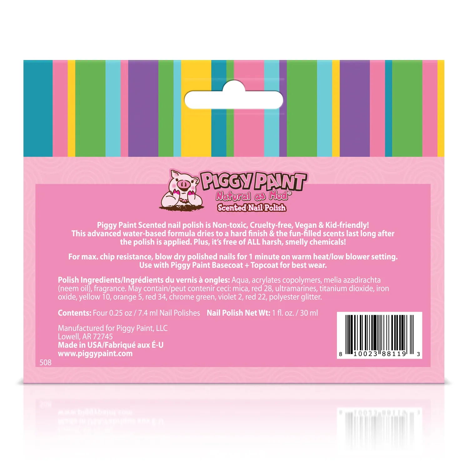 Piggy Paint Lucky Lollipop neglelak sæt 4 stk duft børn