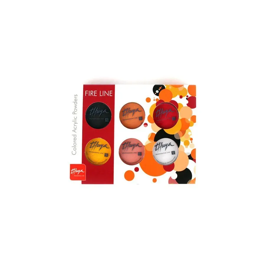 Evolution Gel Fire Line Kit akrylpulver 6x5g mat rød-orange