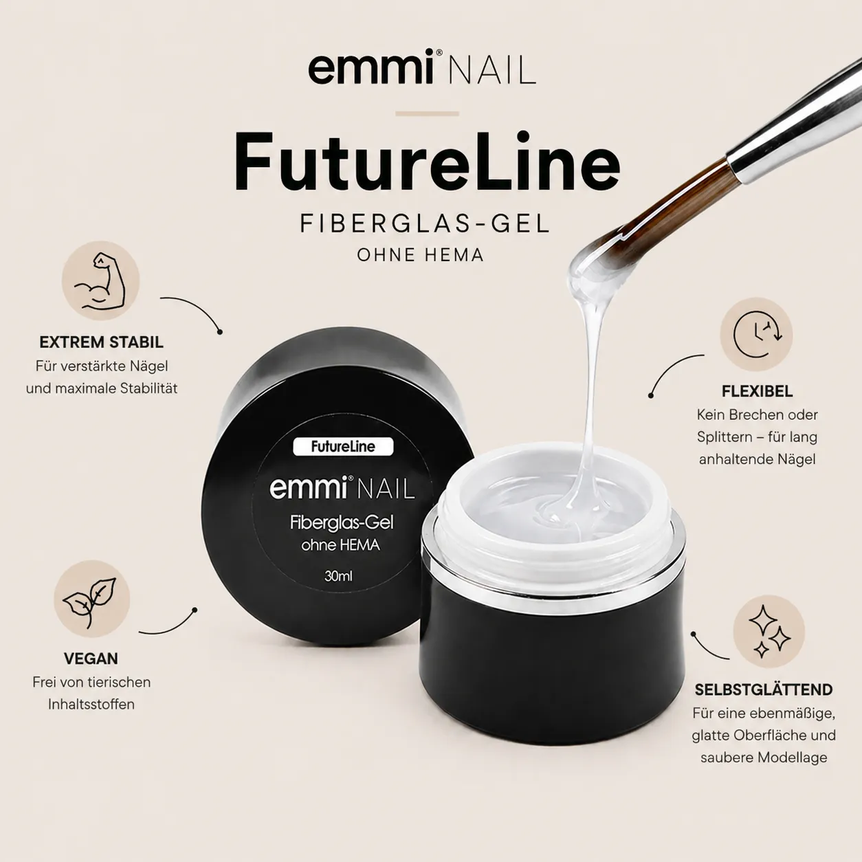 Emmi-Nail Futureline Fiberglas-Gel opbygningsgel
