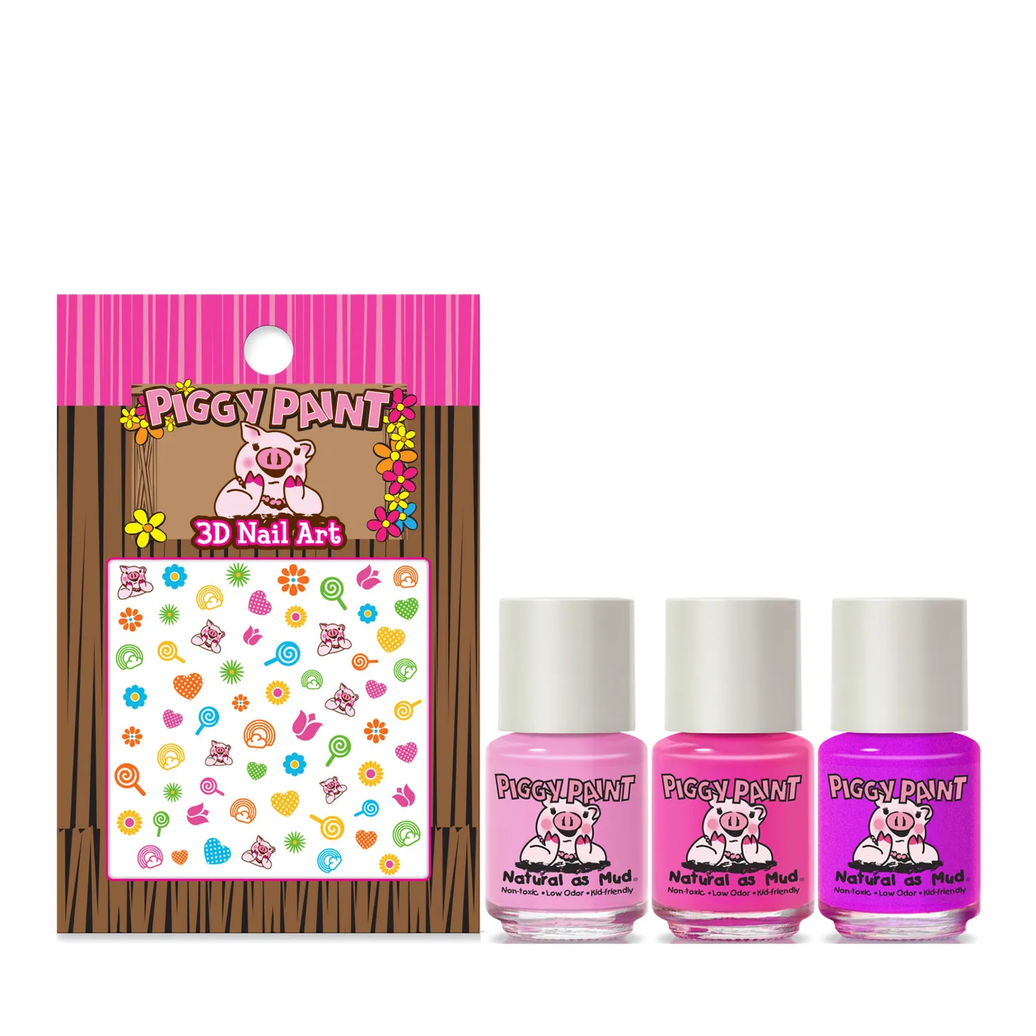 Piggy Paint Rainbow Party neglelak sæt 3 stk vandbaseret