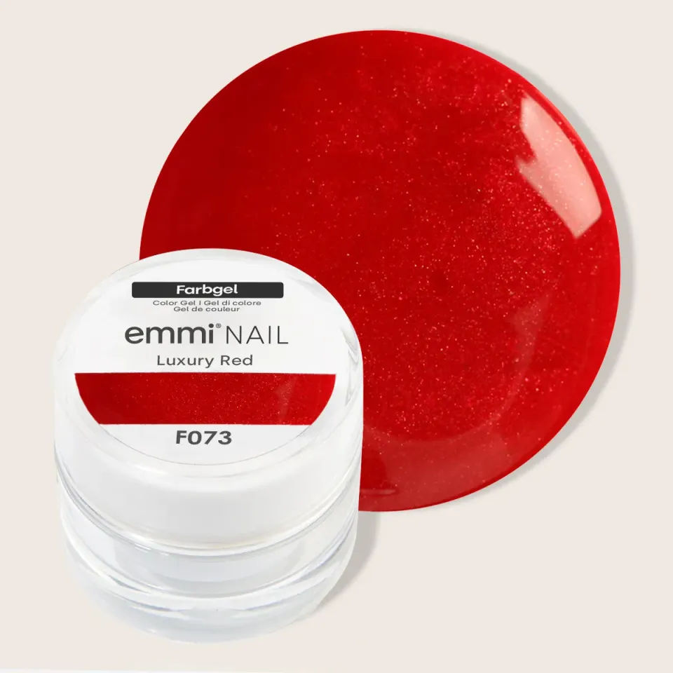 Emmi-Nail Luxury Red F073 farvegel 5 ml rød glitter
