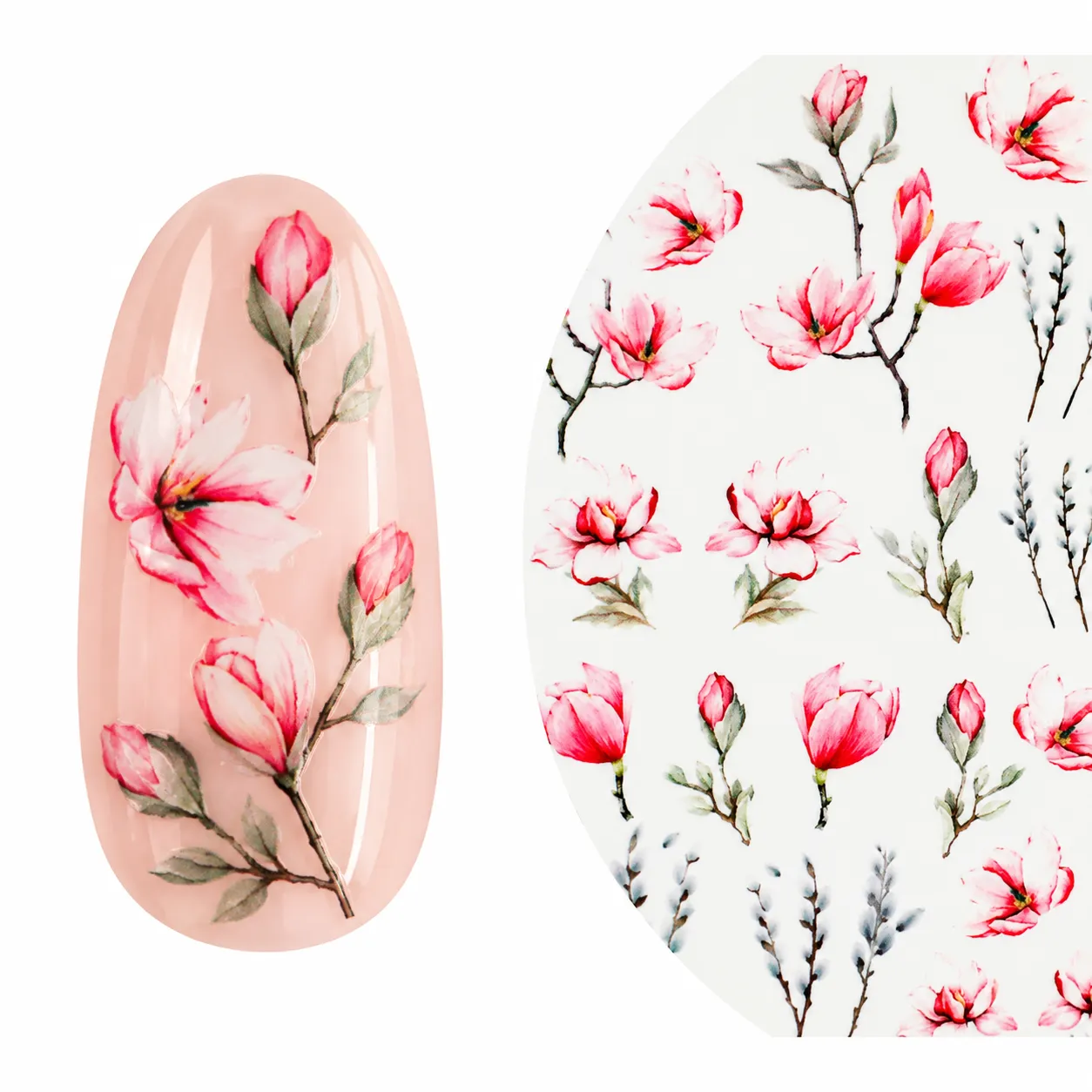 Emmi-Nail watertattoo med blomstermotiv