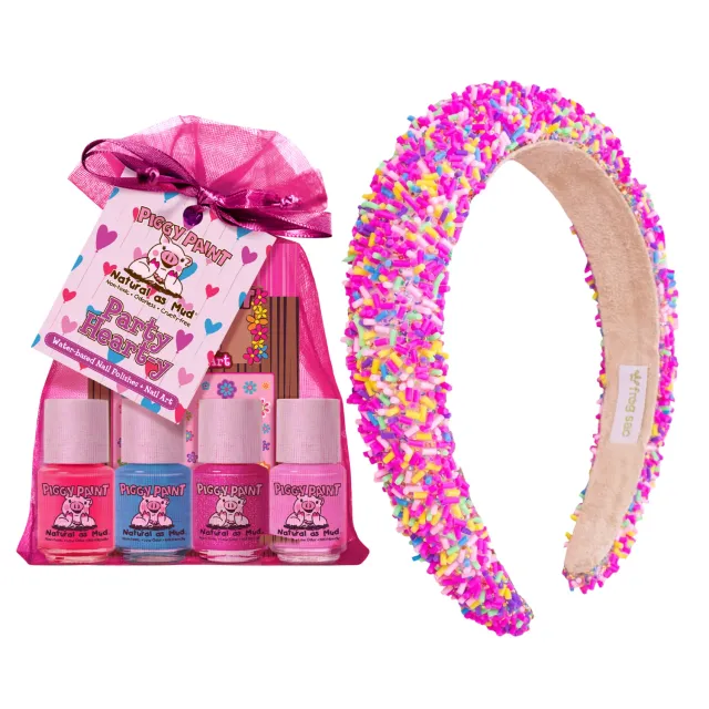 Piggy Paint Confetti Party Set neglelaksæt med hårbøjle