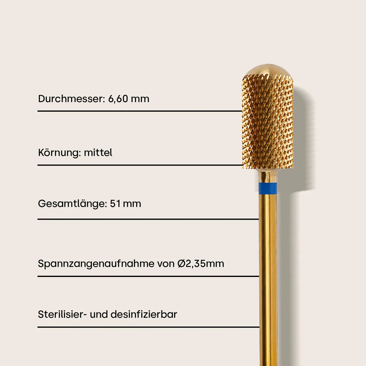 Emmi-Nail fræsebit titan medium til gel og akryl