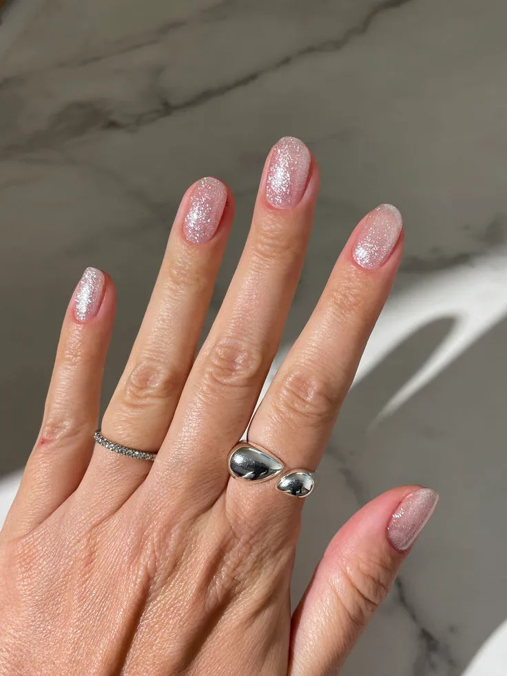 Le Mini Macaron Frosted gellak 8,5 ml sølv glimmer