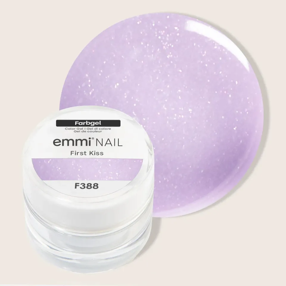 Emmi-Nail First Kiss F388 farvegel 5ml lilla glitter