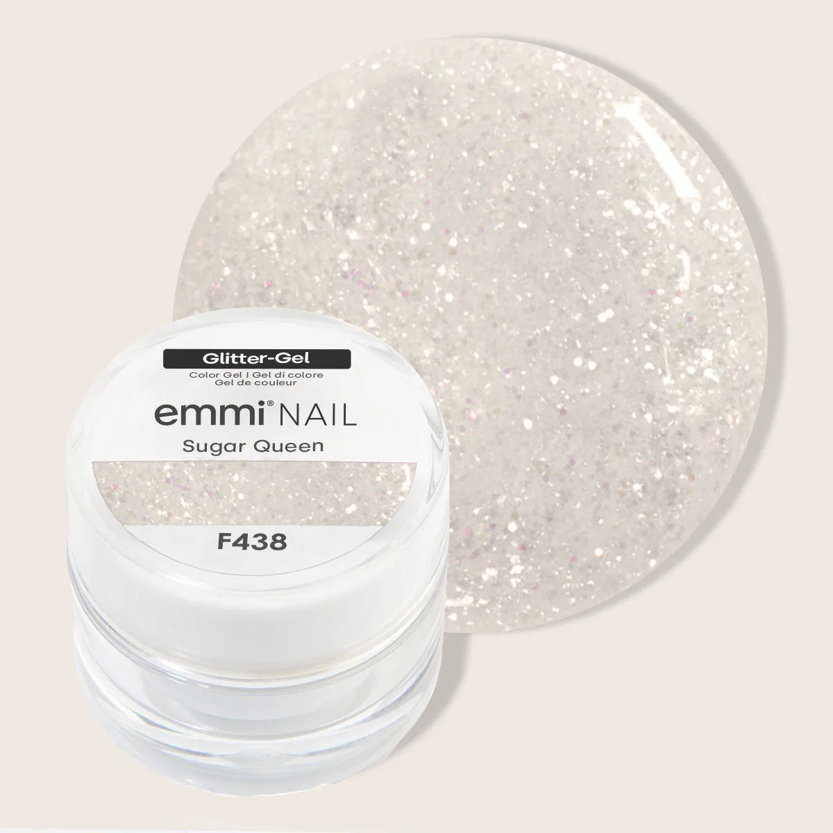 Emmi-Nail glitter farvegel med glimmer