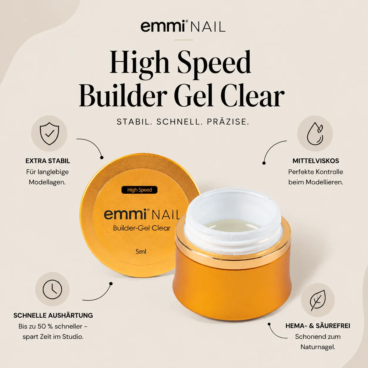 Emmi-Nail High-Speed Builder-Gel opbygningsgel syrefri