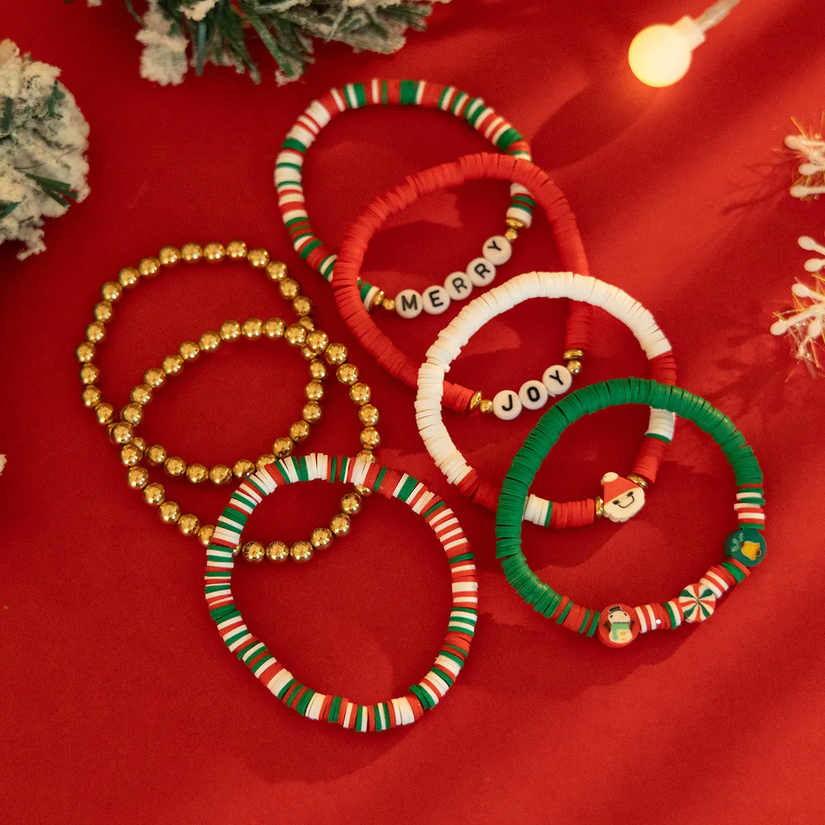 Piggy Paint Christmas Red Green armbåndssæt 7-pak