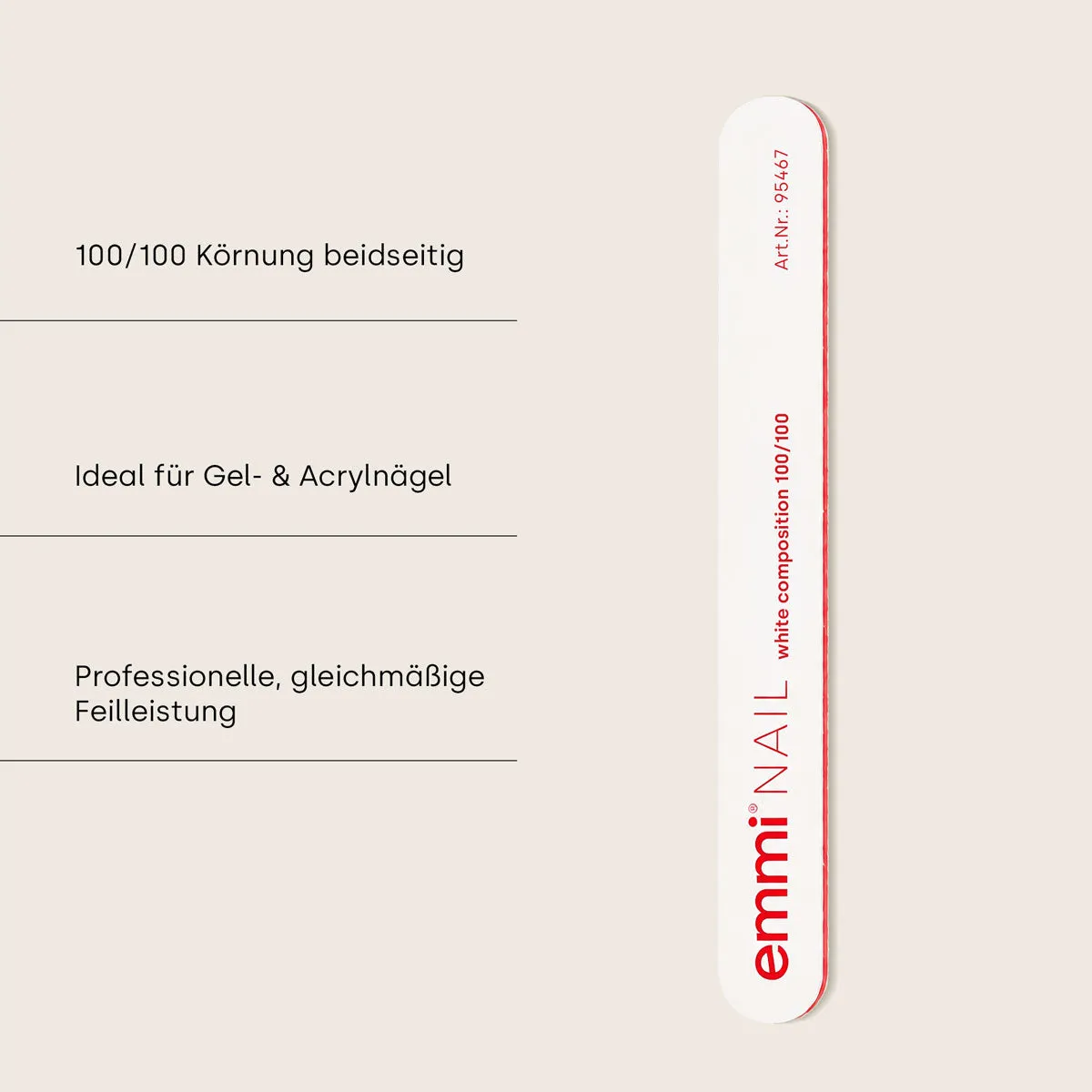 Emmi-Nail Profi-Feile white composition neglefil 100/100 50 stk