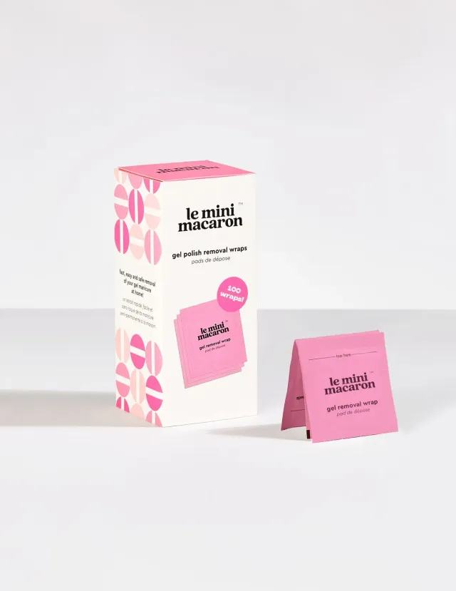 Le Mini Macaron Removal Wraps gelremover 100 stk fersken