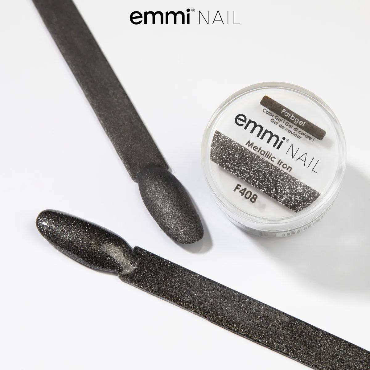Emmi-Nail Farbgel Metallic Iron F408 farvegel 5 ml vegansk