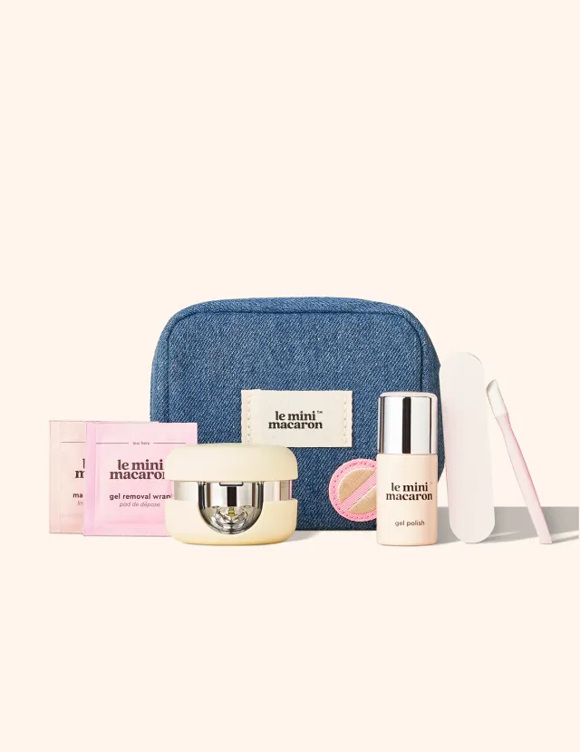 Le Mini Macaron Le Mini Travel gel manicure kit med lampe Milky