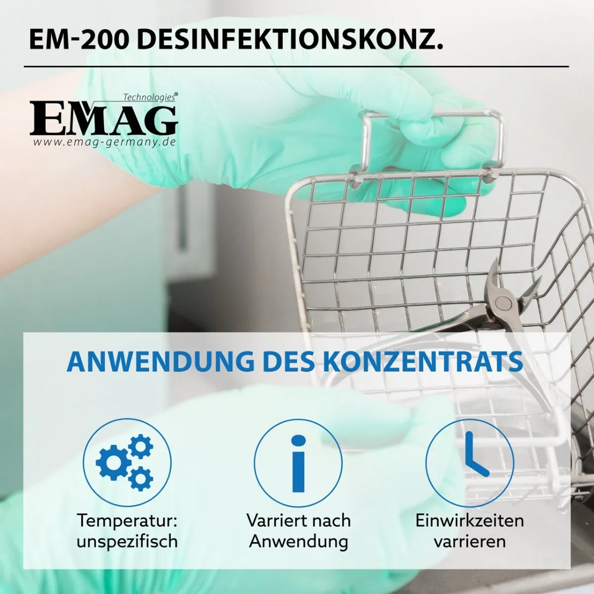Emmi-Nail EM-200 desinfektionskoncentrat 500 ml til ultralydsbad