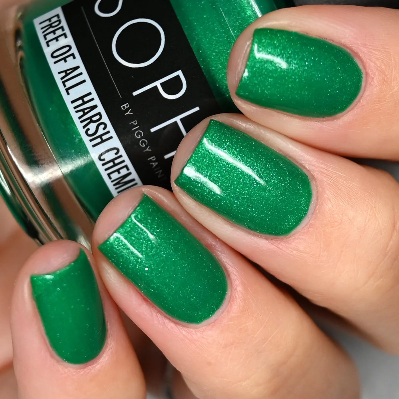 Piggy Paint SOPHi Fir Sure neglelak grøn shimmer 15 ml vandbaseret