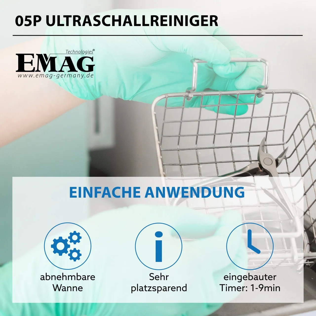 Emmi-Nail Emmi-05P ultralydsrenser 0,5 L rustfri