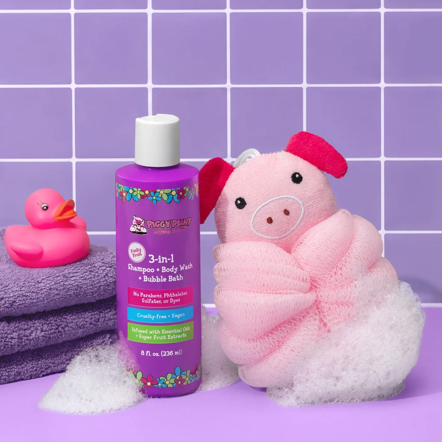 Piggy Paint Bath Besties badesæt 3 dele børnevenlig