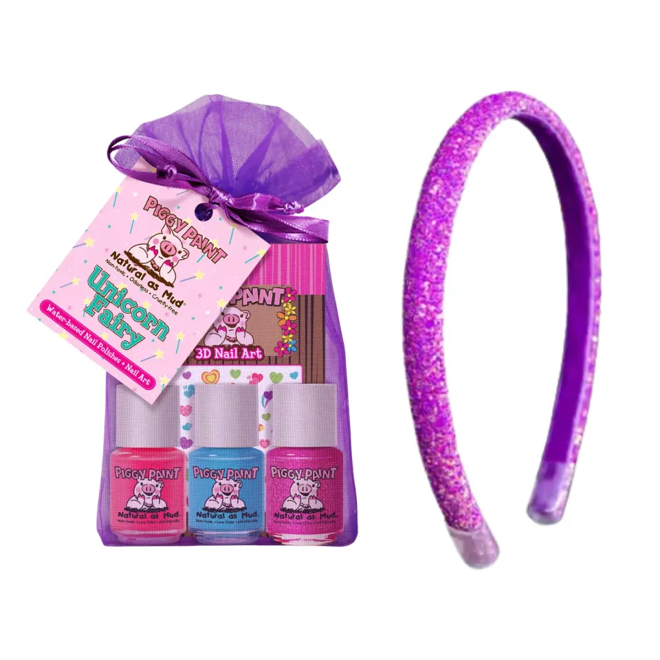 Piggy Paint Enchanted Unicorn Sparkle Set neglelaksæt med hårbøjle