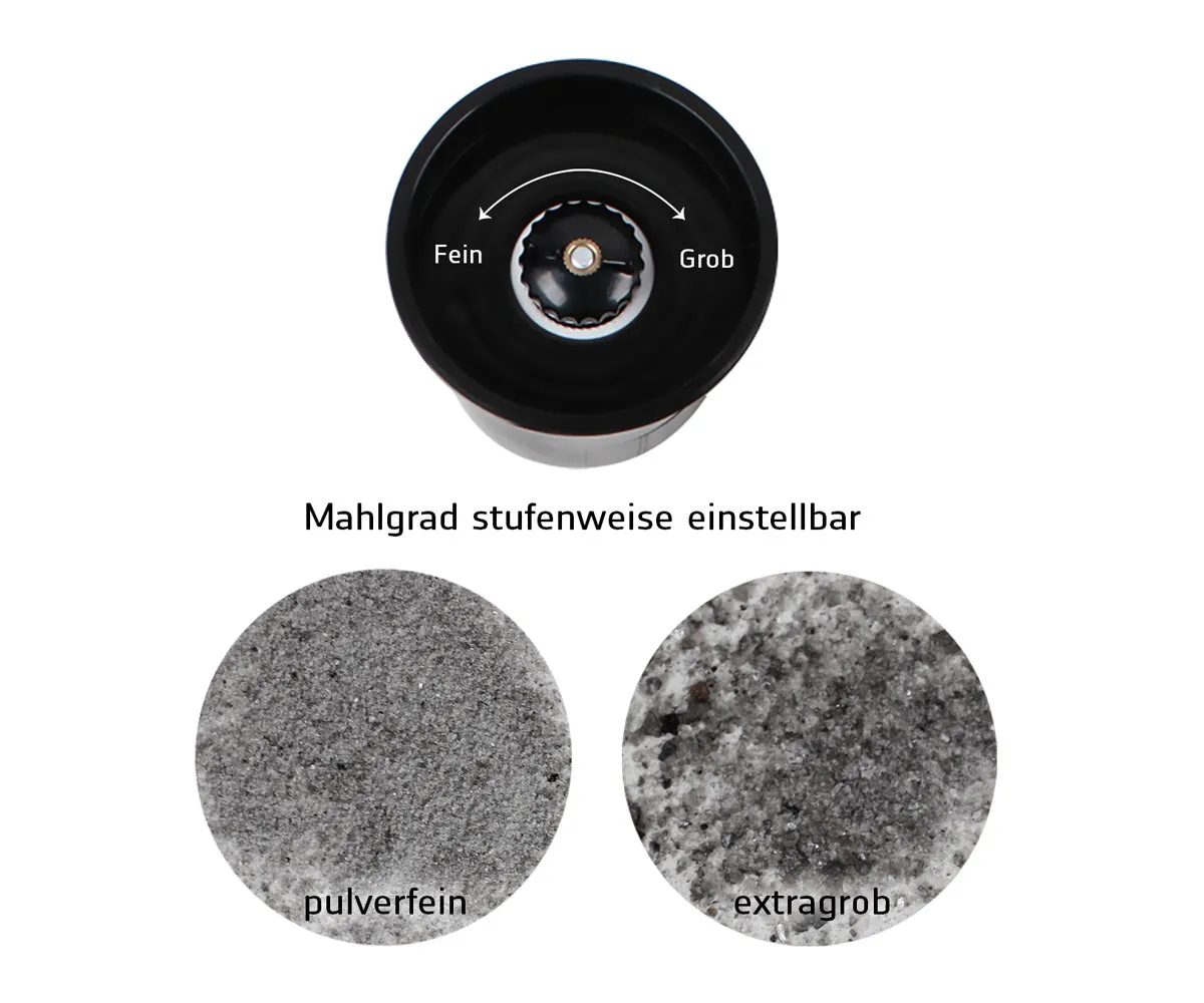 Emmi-Nail emmi-Life sort salt 180g med saltmølle