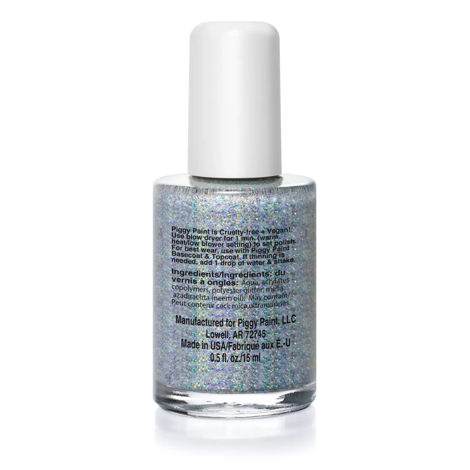 Piggy Paint Glitterbug neglelak 15 ml sølvglitter