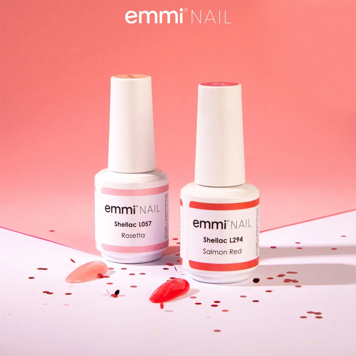 Emmi-Nail Shellac Salmon Red L294 UV-lak 15ml frisk pink