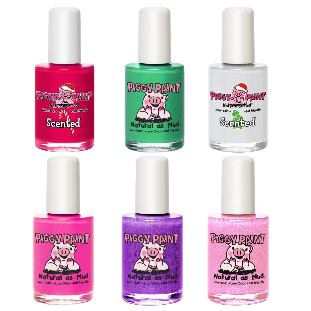 Piggy Paint Jingle Nail Rock neglelaksæt 6 dele duftende