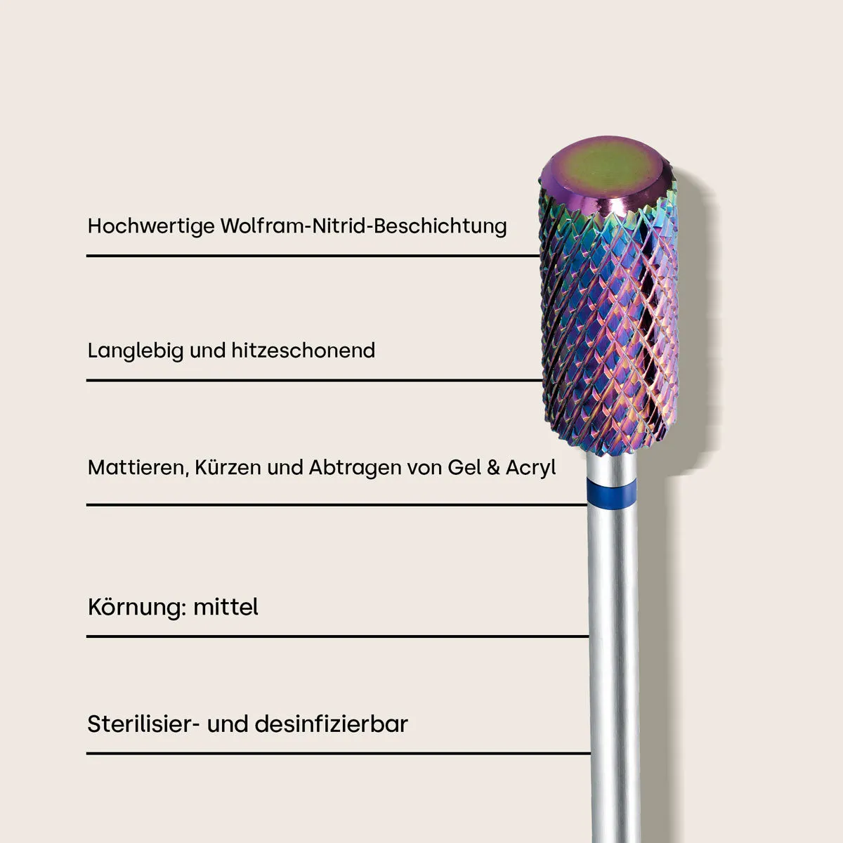 Emmi-Nail Wolfram-Nitrat-Bit Zylinder mittel cylinderbit