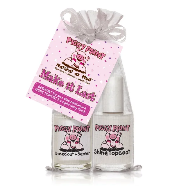 Piggy Paint Make It Last Gift Set neglelaksæt med basecoat og topcoat