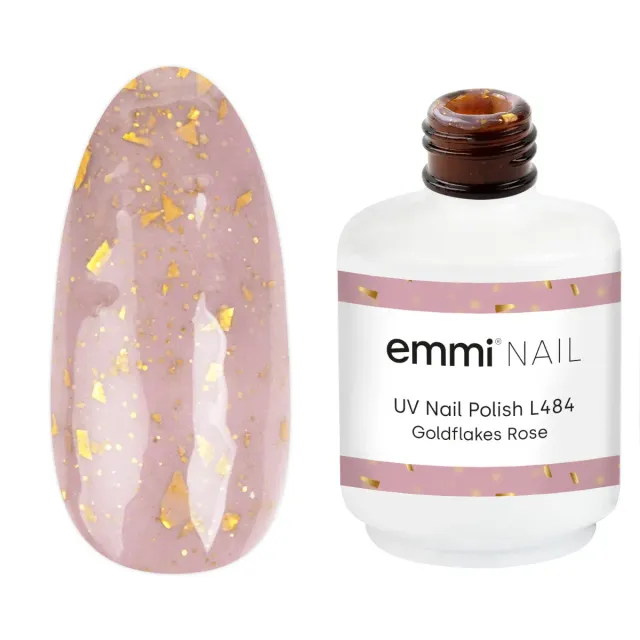 Emmi-Nail Shellac L484 UV-lak Goldflakes Rose 15 ml