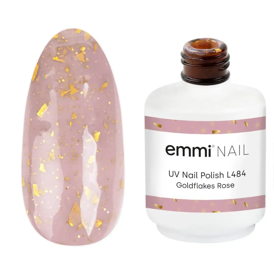 Emmi-Nail Shellac L484 UV-lak Goldflakes Rose 15 ml