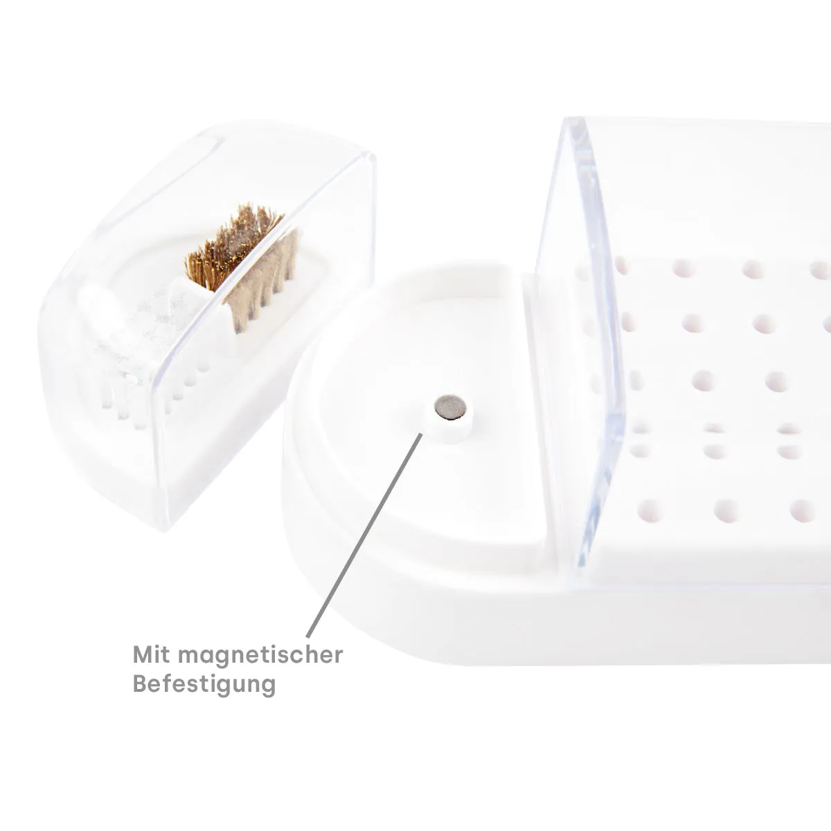 Emmi-Nail Bitholder opbevaringsboks 30 huller akryl