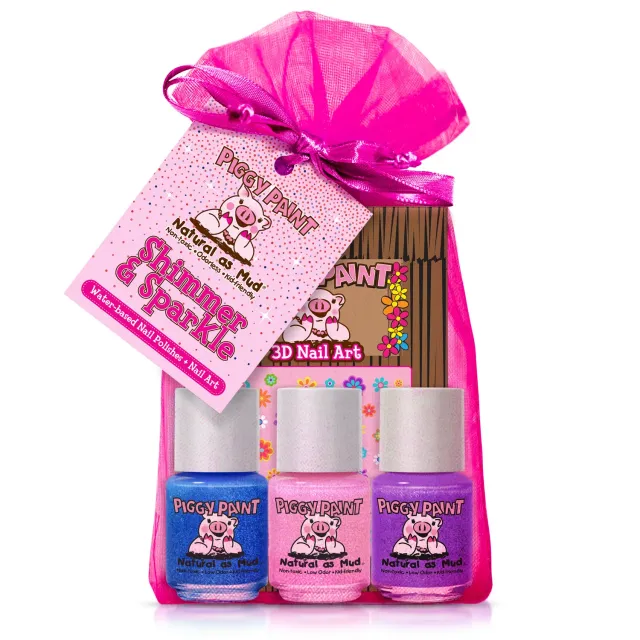 Piggy Paint Shimmer & Sparkle neglelak sæt 3 stk børn