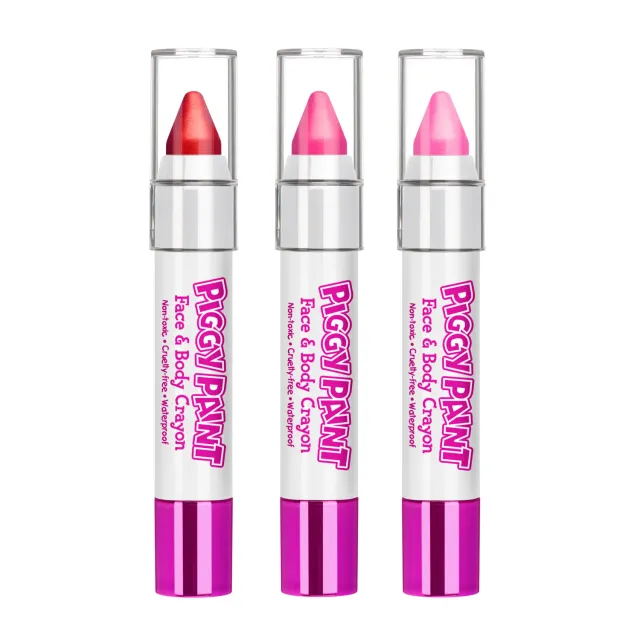 Piggy Paint Pom Pom Party ansigtsfarve rød pink 3-pak