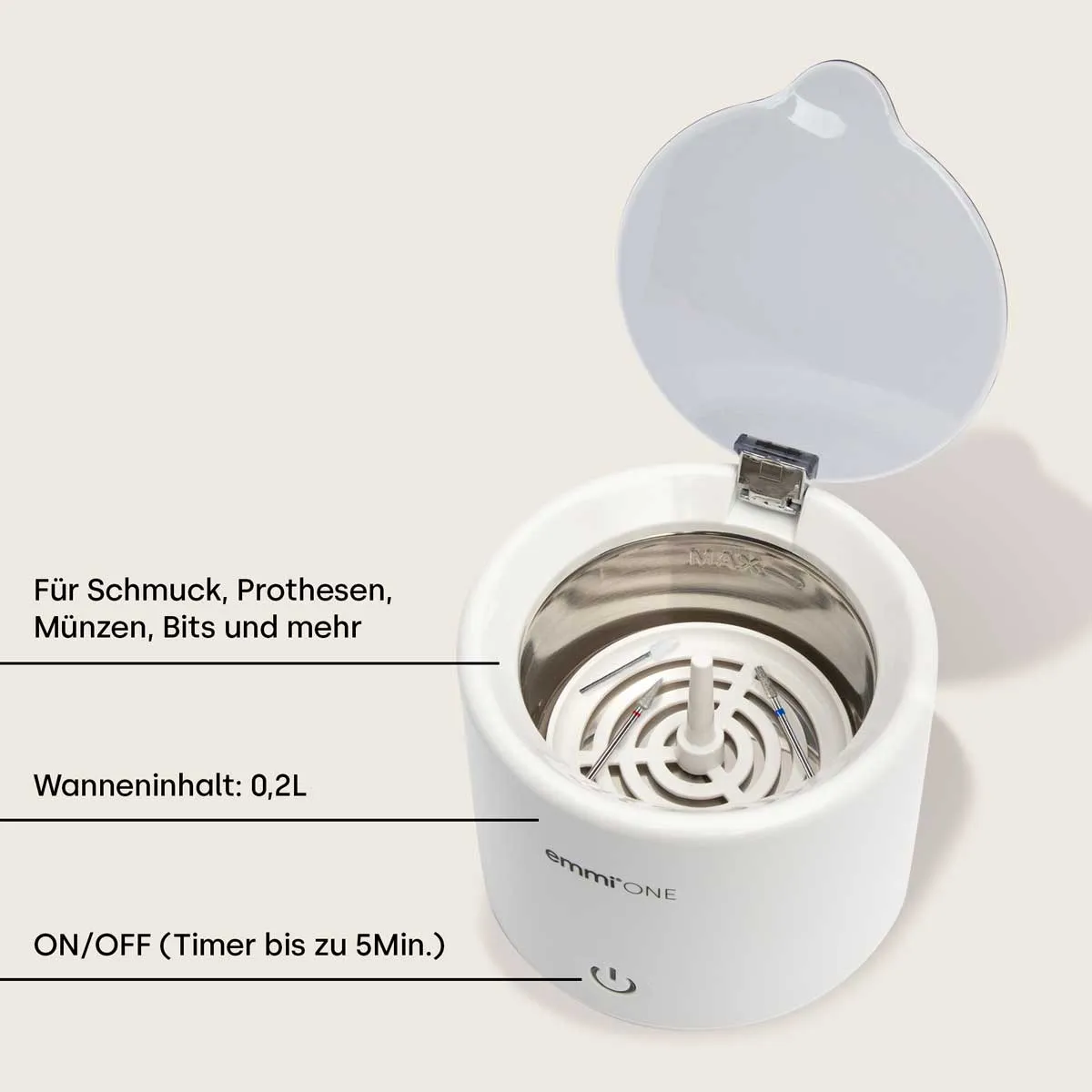 Emmi-Nail Emmi-One Ultralydsrenser 0,18L rustfri