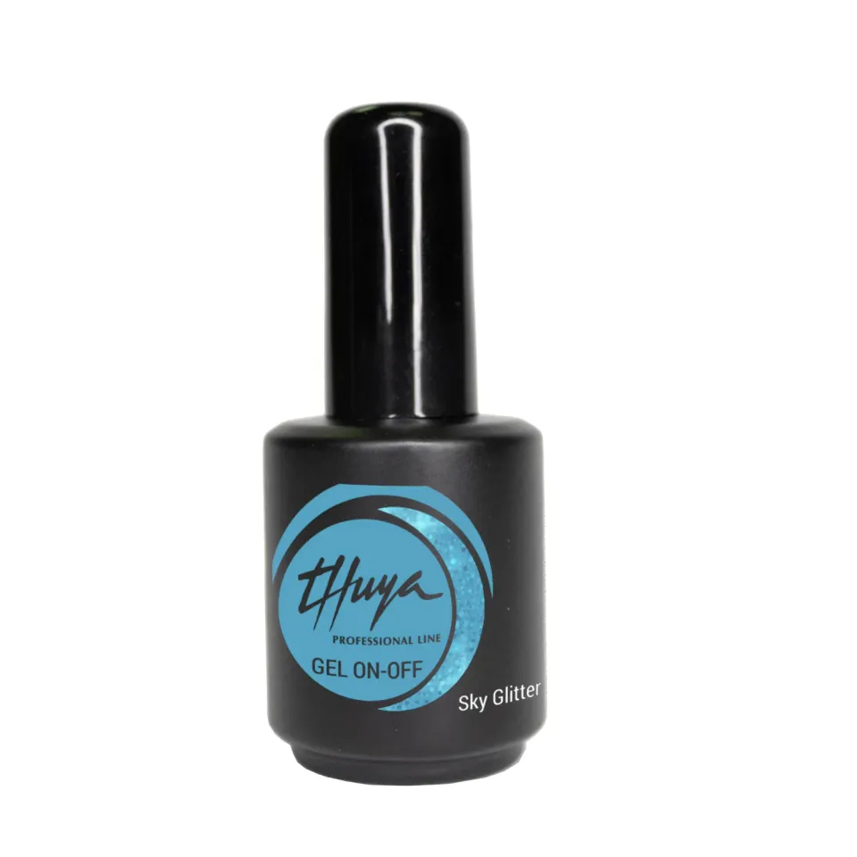 Evolution Gel Sky Glitter gel neglelak blå 7 ml glitter