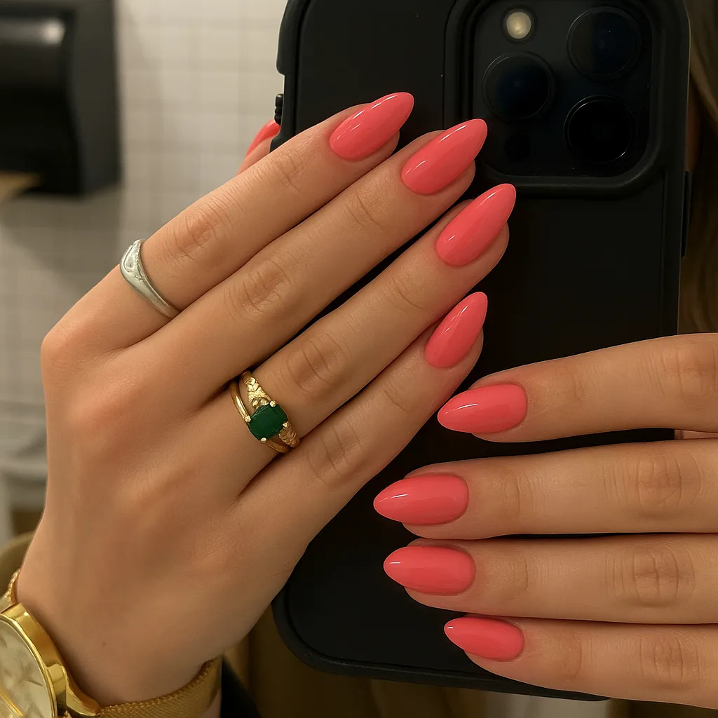 Emmi-Nail Shellac Salmon Red L294 UV-lak 15ml frisk pink
