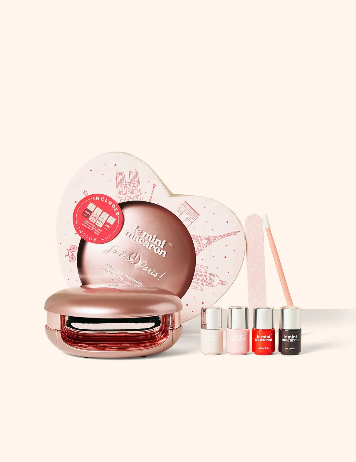 Le Mini Macaron Le Maxi gelmanicuresæt med LED-lampe