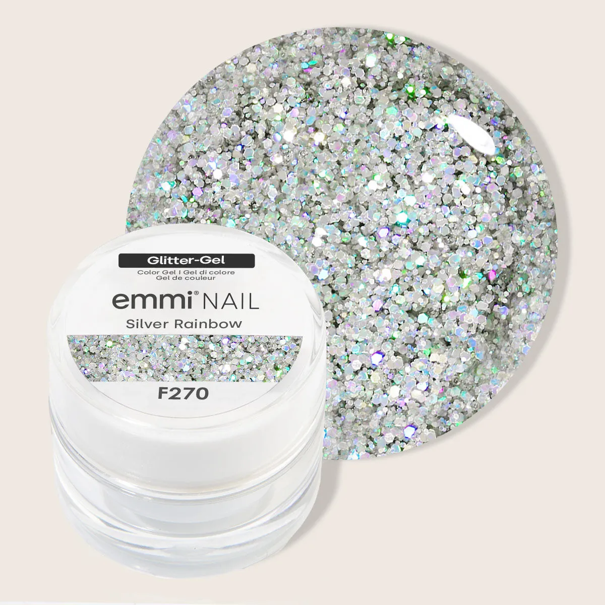 Emmi-Nail glitter farvegel med glimmer