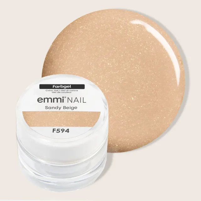 Emmi-Nail Sandy Beige F594 farvegel 5 ml metallic beige